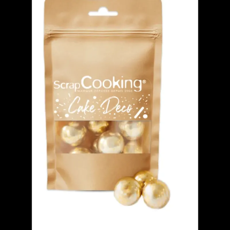Décoration Comestible*SCRAPCOOKING Perles XXL Dorées Croustillantes 55 g