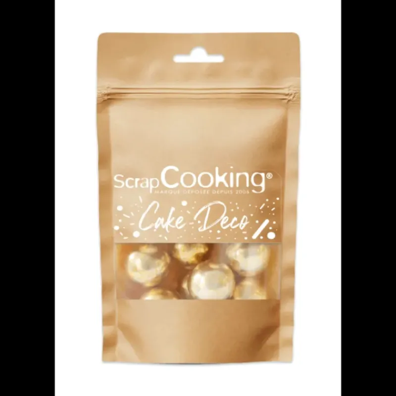 Décoration Comestible*SCRAPCOOKING Perles XXL Dorées Croustillantes 55 g