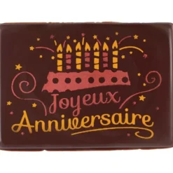 Décoration Comestible*FLORENSUC Plaque Chocolat Joyeux Anniversaire x48