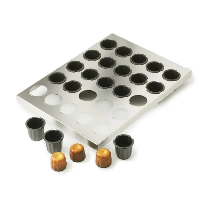 Moule Anti-adhésif|Moules À Gâteaux*MATFER Plaque de 25 Cannelés 4,5 cm Exoglass 40 x 30 cm