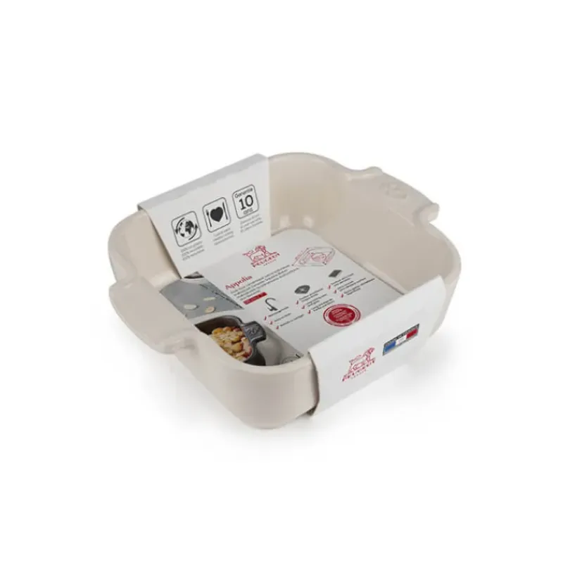 Plat De Cuisson*PEUGEOT Plat à Four Carré en Céramique Appolia 18 cm Ecru