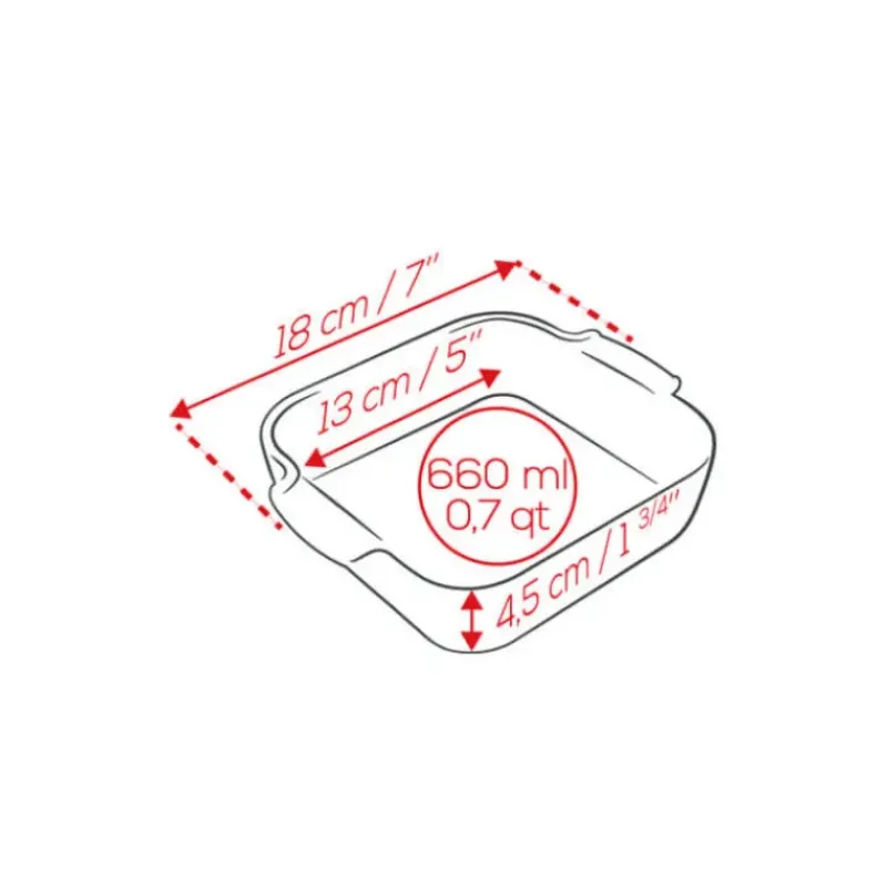 Plat De Cuisson*PEUGEOT Plat à Four Carré en Céramique Appolia 18 cm Ecru