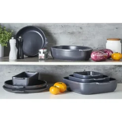 Plat De Cuisson*PEUGEOT Plat à Four Rectangulaire en Céramique Appolia 40 cm Ardoise