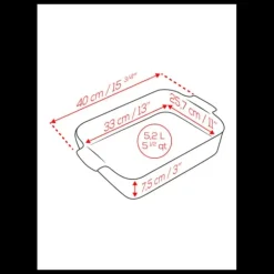 Plat De Cuisson*PEUGEOT Plat à Four Rectangulaire en Céramique Appolia 40 cm Vert Forêt