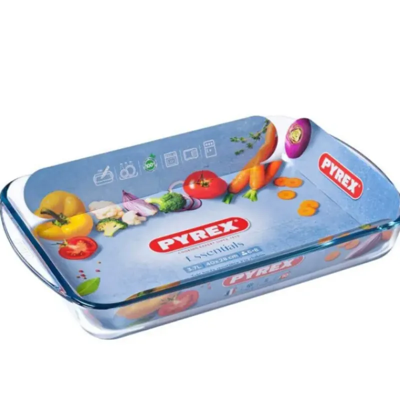 Plat De Cuisson*PYREX Plat à Lasagnes Rectangulaire en Verre 34 x 23 cm 2,6 L Essentials