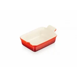 Plat De Cuisson*LE CREUSET Plat Rectangulaire Héritage en Céramique 19 cm Cerise Tradition