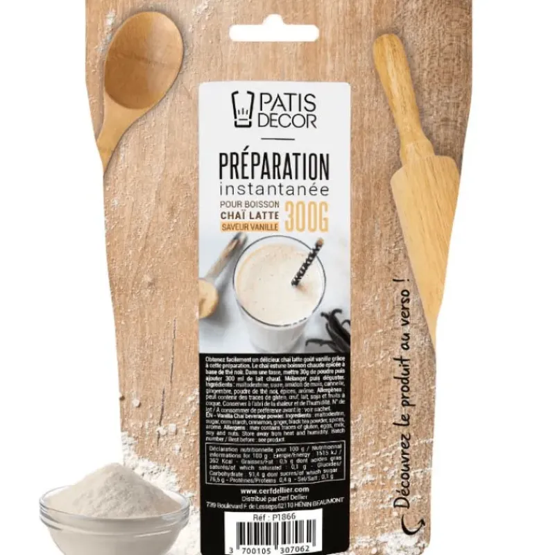 Thé|Préparation Pâtisserie*PATISDECOR Préparation Instantanée pour Chaï Latte Vanille 300 g Patisdécor