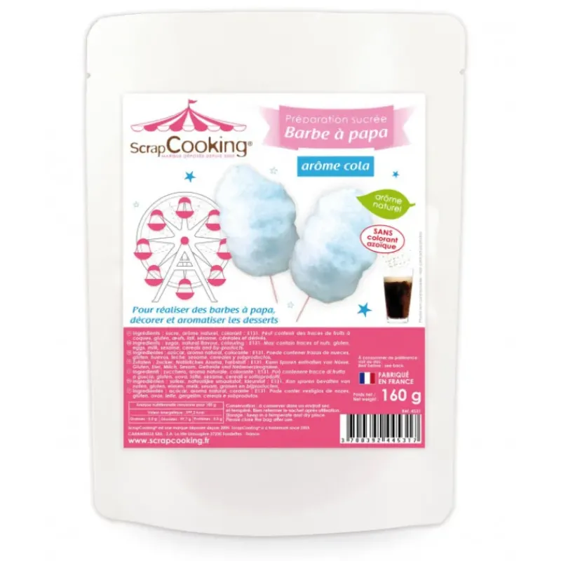 Préparation Pâtisserie*SCRAPCOOKING Préparation sucrée pour barbe à papa bleue goût cola