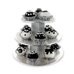 Présentoirs Pour Gâteaux*GATODECO Présentoir Argenté Cupcakes 3 Etages Ronds Gatodéco