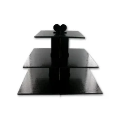 Présentoirs Pour Gâteaux*GATODECO Présentoir Noir Cupcakes 3 Etages Carrés Gatodéco