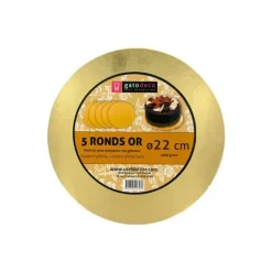 Présentoirs Pour Gâteaux*GATODECO Ronds Dorés Ø 21,7 cm (x5) Gatodéco