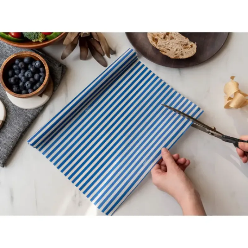 Conservation*NUTS Rouleau Emballage Alimentaire Cire Abeille Bleu 90 x 30,5 cm