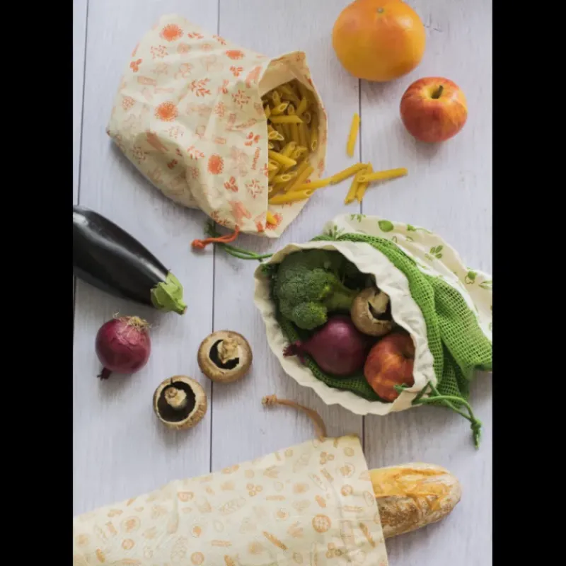 Sac En Tissu|Emballage Alimentaire*PEBBLY Sac à Pain Coton Bio Marron 65 x 20 cm