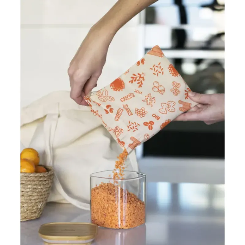 Sac En Tissu*PEBBLY Sac à Vrac Coton Bio Rouge 15 x 20 cm