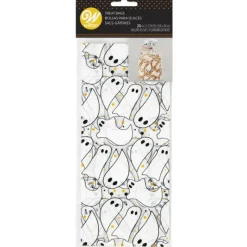Emballage Alimentaire*WILTON Sachet Bonbon Transparent Fantôme Halloween (x20)
