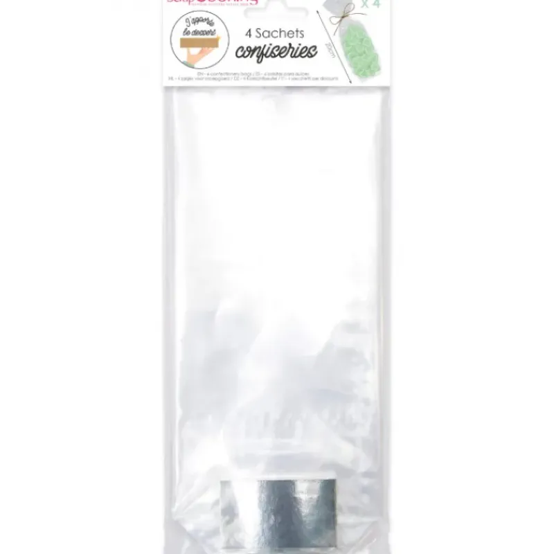 Emballage Alimentaire*SCRAPCOOKING Sachet Bonbon Transparent 20 x 9,8 cm (x4)