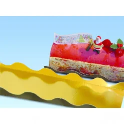 Présentoirs Pour Gâteaux*CUISINEADDICT Semelle à Bûche 50x10cm Ondine Or (x50)
