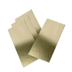 Présentoirs Pour Gâteaux*CUISINEADDICT Semelle à Bûche 40x10cm Or Bord Droit (x50)