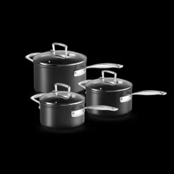 Batterie De Cuisine|Casseroles*LE CREUSET Set 3 Pièces Casseroles Les Forgées avec Couvercle en Verre
