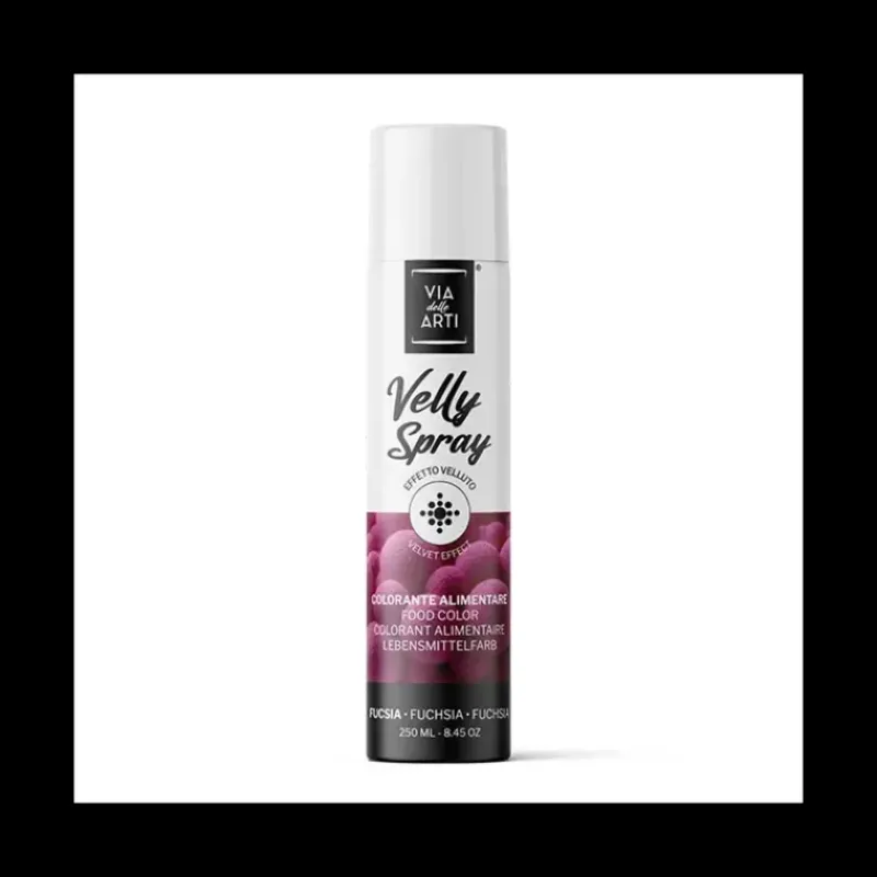 Spray Alimentaire|Colorants Alimentaires*VELLY SPRAY Spray Velours Fuchsia 250 ml Colorant Alimentaire Pro