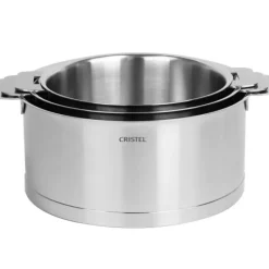 Casseroles*CRISTEL Série de 3 Casseroles Strate Amovible Inox