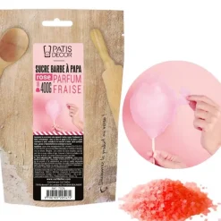 Décoration Comestible*PATISDECOR Sucre Barbe à Papa Fraise 400 g Patisdécor
