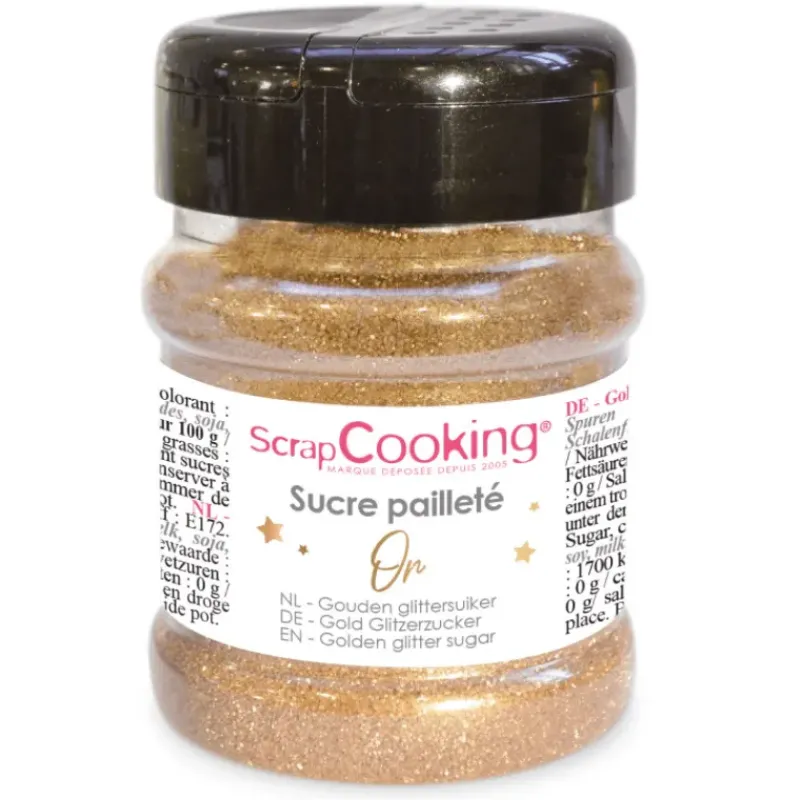 Décoration Comestible*SCRAPCOOKING Sucre Pailleté Or 160 g