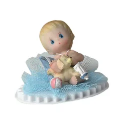 Décoration Gâteau*CUISINEADDICT Sujet bapteme Garçon Câlin Bleu 6 cm