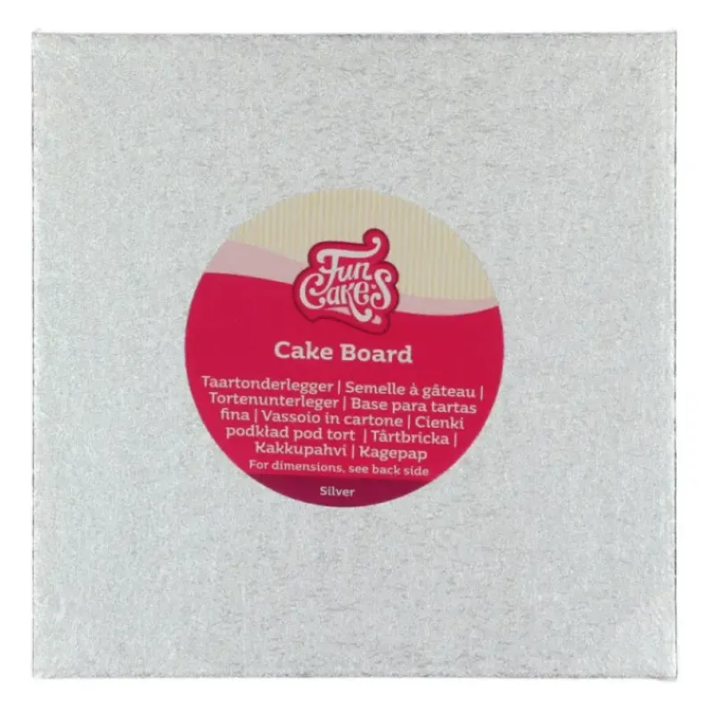 Présentoirs Pour Gâteaux*FUNCAKES Support Gâteau Carré 22,5 x 0,4 cm Argenté