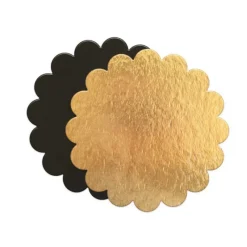 Présentoirs Pour Gâteaux*SCRAPCOOKING Support Gâteau Or et Noir Rond Cannelé Ø24cm x5