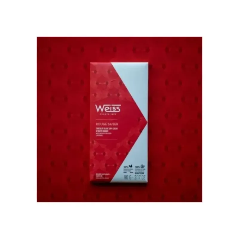 Chocolats À Offrir|Confiserie*WEISS Tablette de Chocolat Blanc Rouge Baiser 29% 90 g