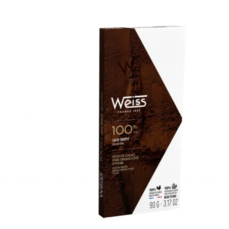 Chocolats À Offrir|Confiserie*WEISS Tablette de Chocolat Noir 100% Cacao 90 g