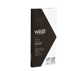 Chocolats À Offrir|Confiserie*WEISS Tablette de Chocolat Noir Ebène 72% 90 g