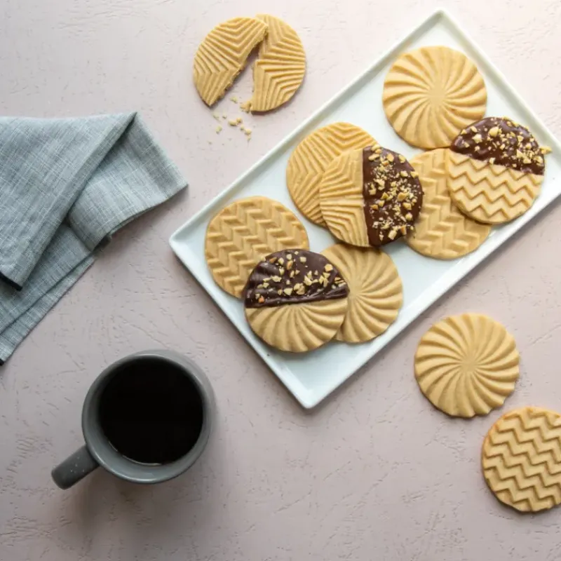 Emporte Pièce - Découpoir Pâtisserie*NORDIC WARE Tampons à Biscuits et Cookies Ronds Geo (x3)