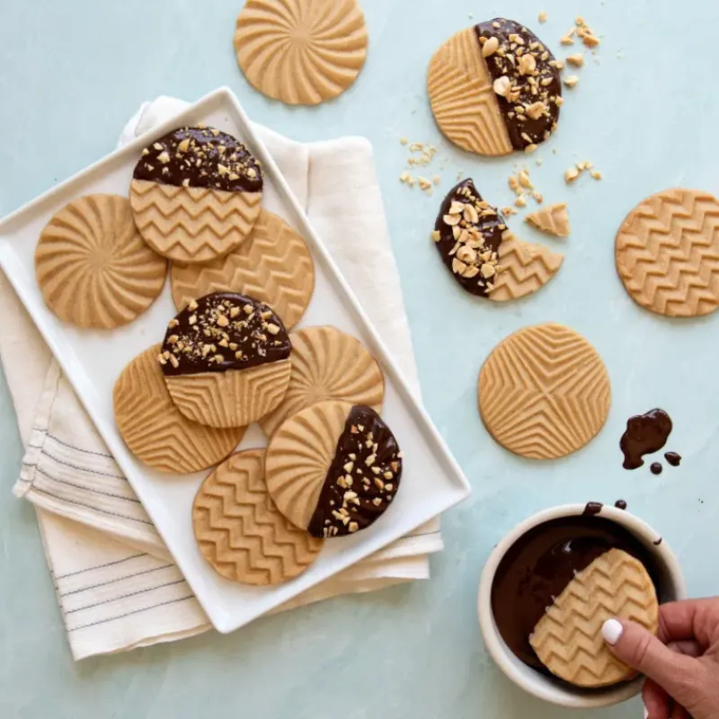 Emporte Pièce - Découpoir Pâtisserie*NORDIC WARE Tampons à Biscuits et Cookies Ronds Geo (x3)