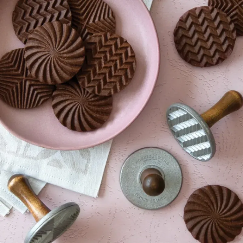 Emporte Pièce - Découpoir Pâtisserie*NORDIC WARE Tampons à Biscuits et Cookies Ronds Geo (x3)