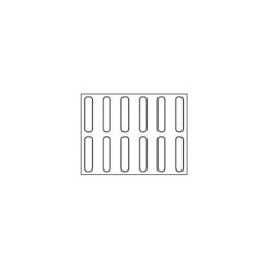 Tapis Silicone Pâtisserie*PAVONI Tapis Silicone Micro-perforé Éclair 12,5 x 2,5 cm x H 0,5 cm (x12)