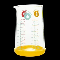 Verre Doseur*PEBBLY Verre Doseur en Verre et Silicone 500 ml Jaune