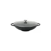 Woks*CHASSEUR Wok en Fonte 37 cm Noir Mat
